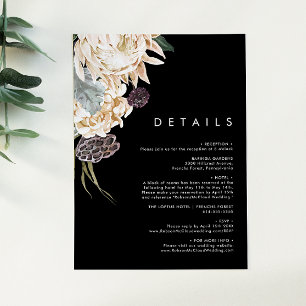 White Floral   Black Details Enclosure Card