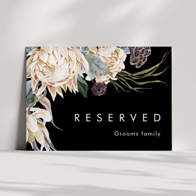 White Floral | Black Reserved Sign (Creator Uploaded)