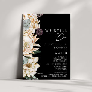 White Floral   Black We Still Do Renewal Invitation