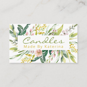 White Floral Bloom Handmade Candle & Soy Wax Melt Business Card