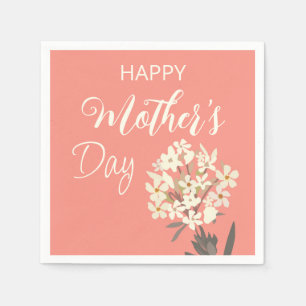 White Floral Bouquet / Mother's Day Napkin