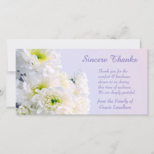 White Floral Bouquet Sympathy Thank You Card