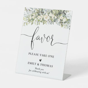 White Floral Bridal Shower Favour Sign