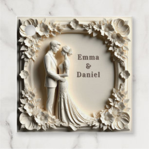 🤍 White Floral Bride And Groom Wedding Theme 🤍 Favour Tags