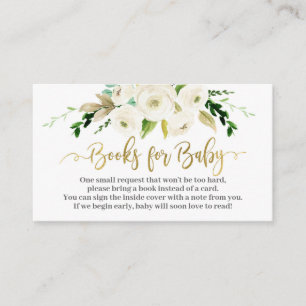 White floral bring a book enclosure card