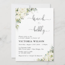 White Floral Brunch and Bubbly Bridal Shower