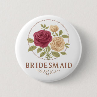 White Floral Button - Bridesmaid