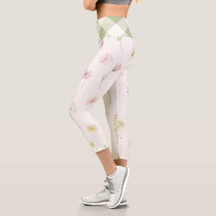White Floral Capri Leggings