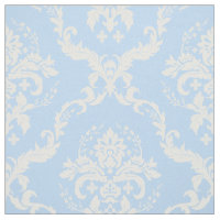White Floral Damasks Custom Light Blue Background