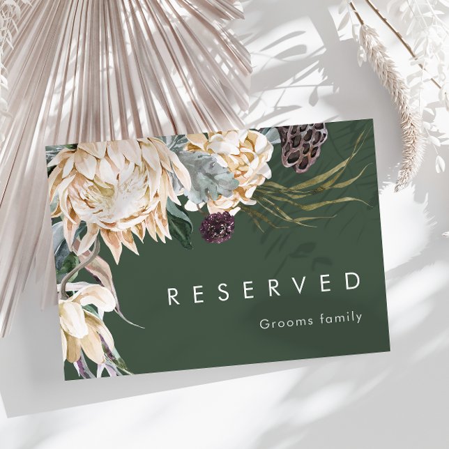 White Floral | Dark Green Reserved Sign (Creator Uploaded)