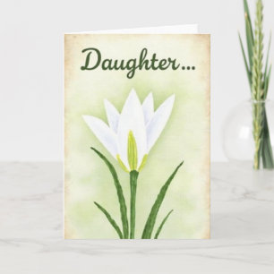 White Floral Daughters Day Card