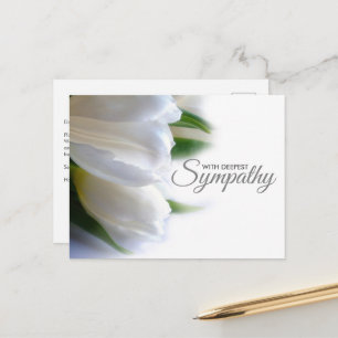 White Floral Deepest Sympathy Postcard