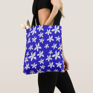 White floral design tote bag