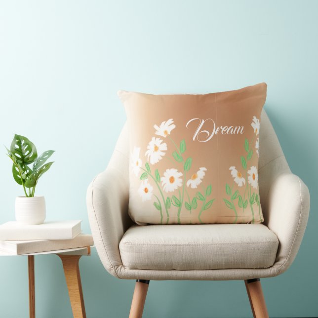 White Floral Designed Cushion (Chair)
