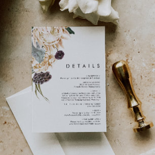 White Floral Details Enclosure Card