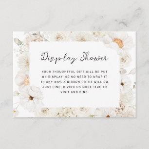 White Floral Display Shower Enclosure Card
