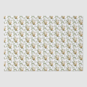 White Floral Easter Eggs Patterned Tissue Paper