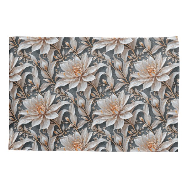 White Floral Fantasy Pillowcase (Back)