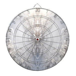 White Floral Flourish Dartboard