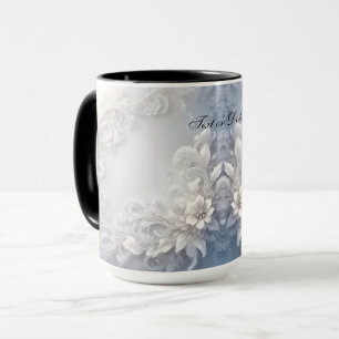 White Floral Flourish Mug