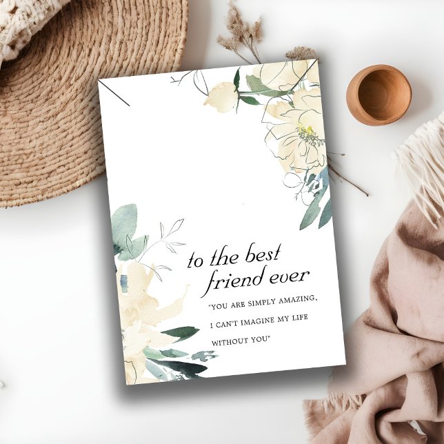 WHITE FLORAL FRIEND GIFT NECKLACE DISPLAY CARD (Creator Uploaded)
