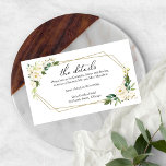 White Floral Geometric Wedding Details Enclosure Card<br><div class="desc">White Floral Geometric Wedding Details Enclosure Card</div>