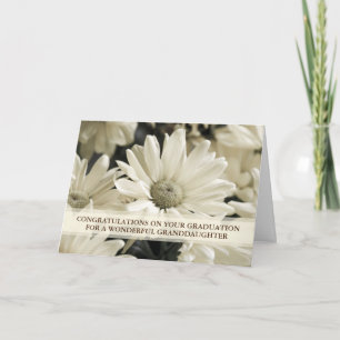 White Floral Granddaughter Graduation Card