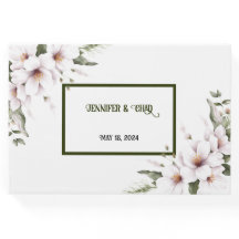 White Floral Guest Book