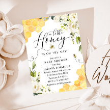 White Floral Honey Bee Baby Shower