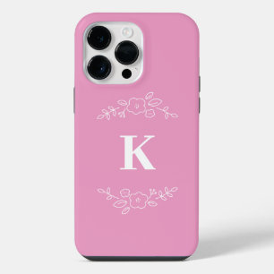 White floral monogram iPhone / iPad case