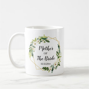 White Floral Mother of the Bride Wedding Mug