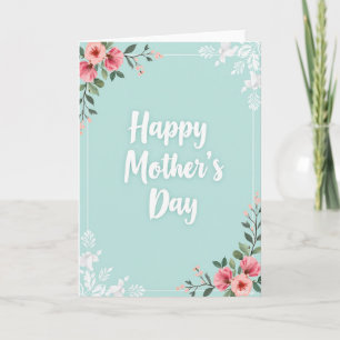 White Floral Mothers Art Card