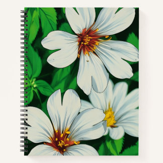 White Floral Notebook