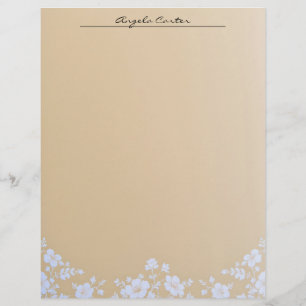 White Floral on Tan Letterhead