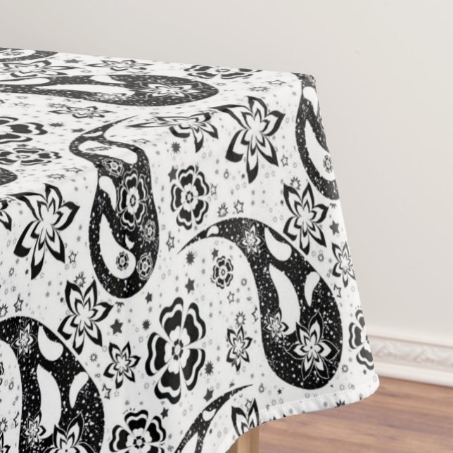 White Floral Paisley Pattern Design  Tablecloth (Creator Uploaded)