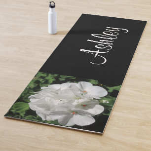 White Floral Photography Yoga Mat