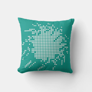 White Floral Polka Dots Design Abstract Pillow
