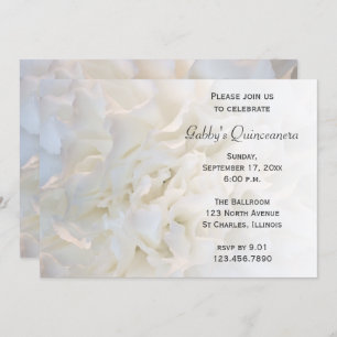 White Floral Quinceanera Invitation