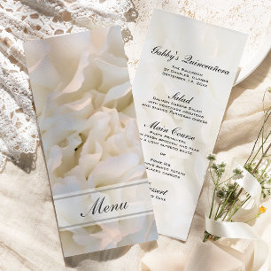 White Floral Quinceañera Menu