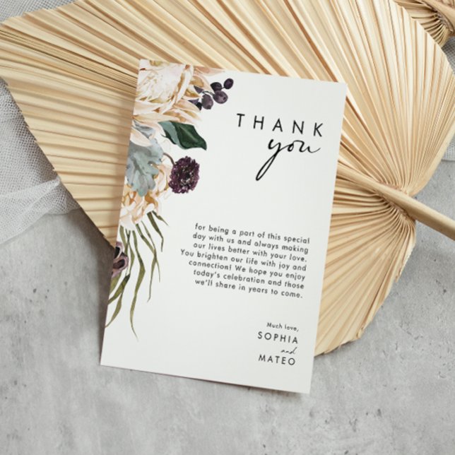 White Floral Reception Thank You Card (Creator Uploaded)
