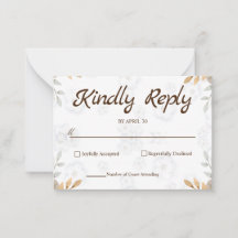 White Floral RSVP Card Elegant Simple RSVP