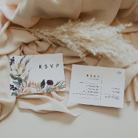 White Floral Song Request RSVP Card