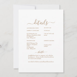 White Floral Swash White Wedding Detail II Invitation