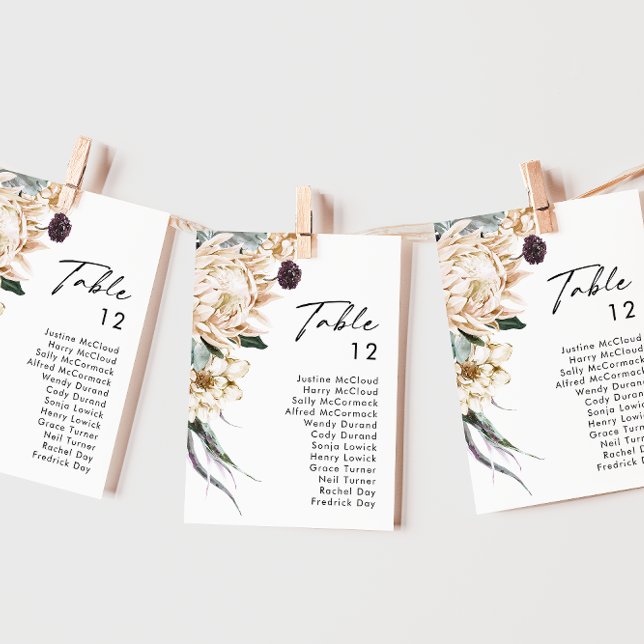 White Floral Table Number Chart (Creator Uploaded)