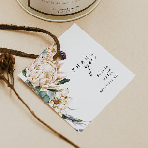 White Floral Thank You Favour Tags