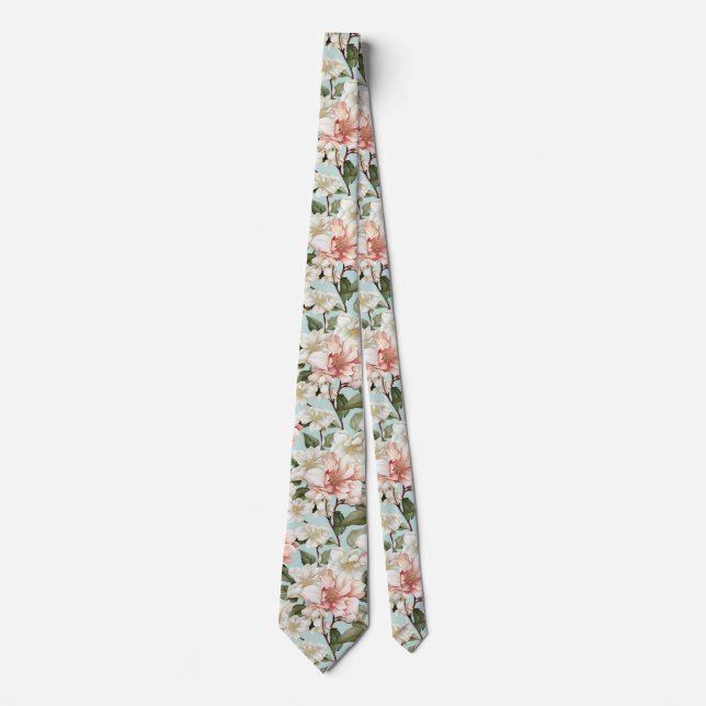 White Floral tie (Front)