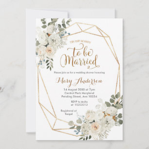 White Floral Tis the season to be married Invitation