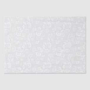 White Floral Vine Pattern on Light Grey Tissue Paper