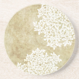 White Floral Vintage Coaster