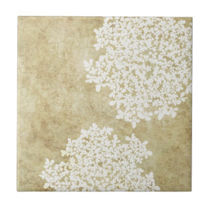White Floral Vintage Tile